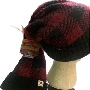 Youth  and adults 2 pack hat set Dearform soft, relax,comfort black red plaid